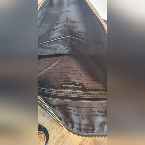 Tommy Bahama Purse Black 13 1/2" x 11" Beautiful Purse - Picture 3 of 4